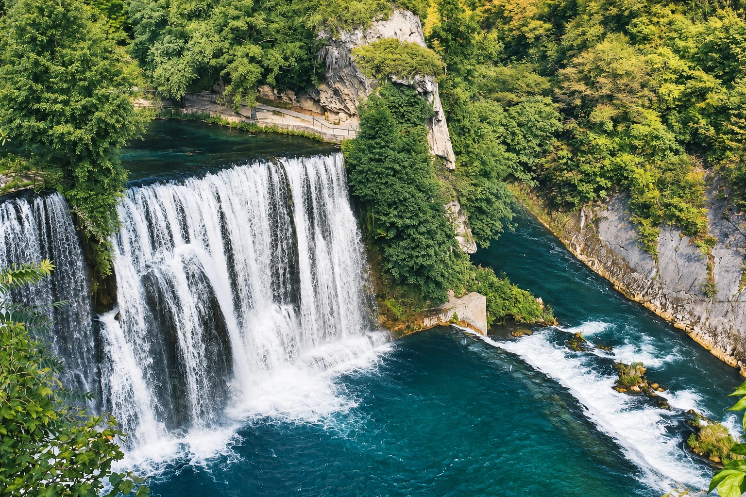 Pliva waterfall in Jajce
